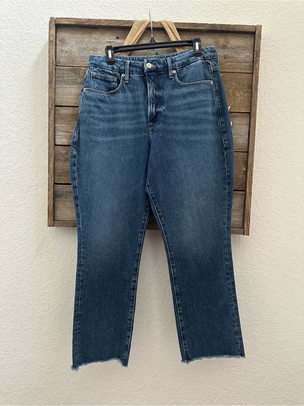 Good American blue stretch ankle denim jeans size 10/30